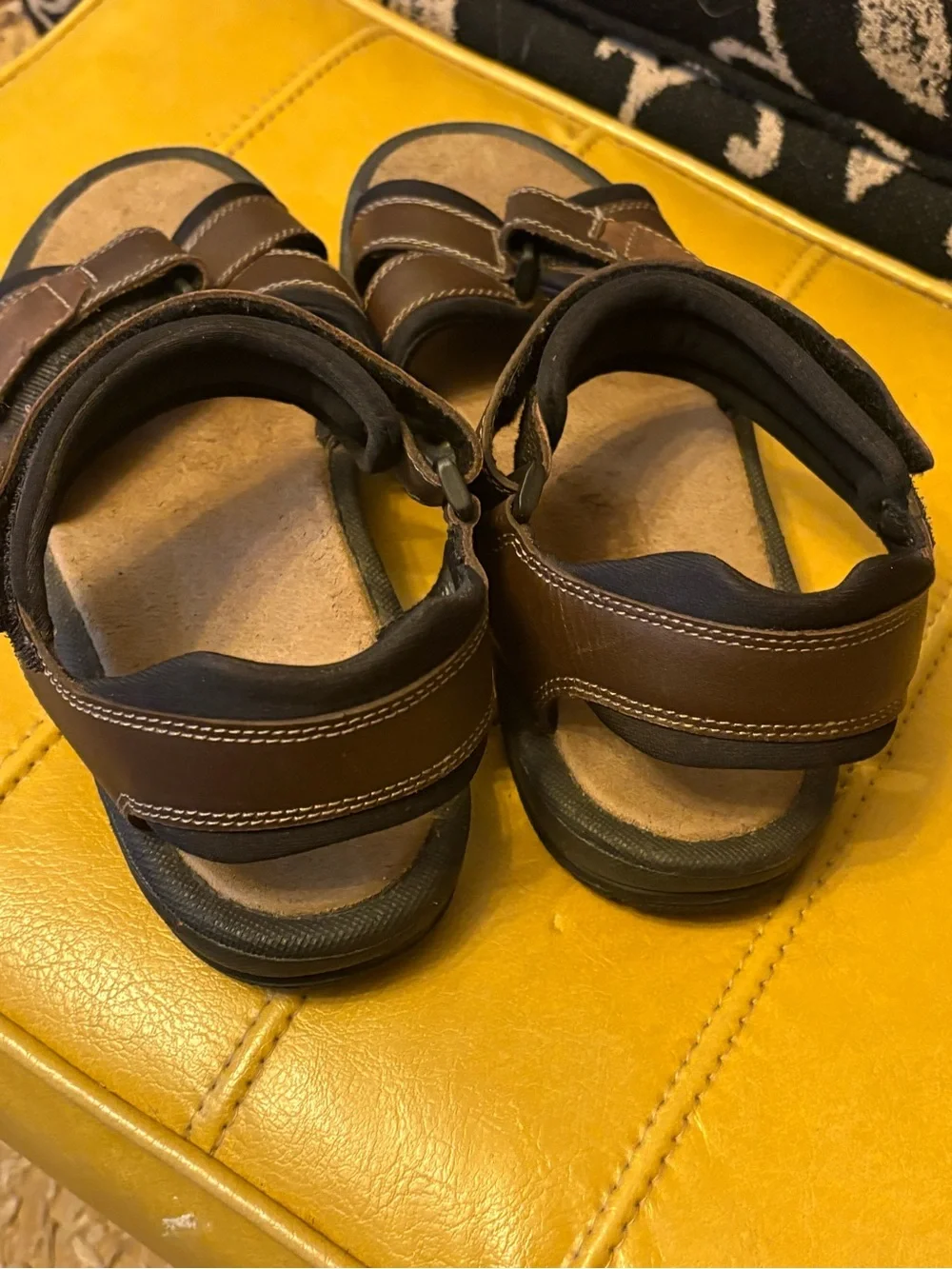 Brown Leather Velcro Sport Sandals